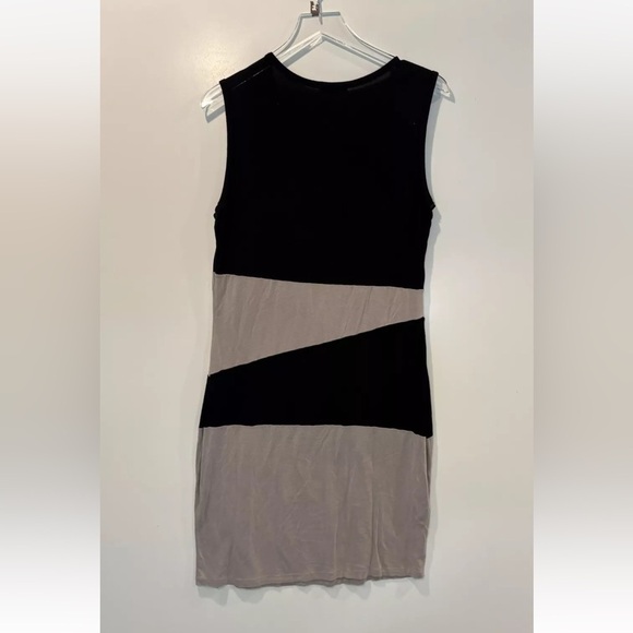 Calvin Klein Black Tan Diagonal Colorblock Dress Womens Size 12 (1585) - Picture 2 of 4
